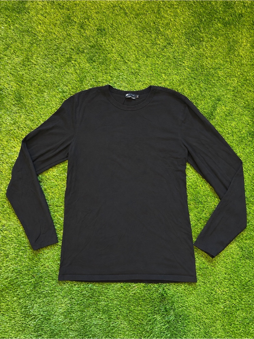 Le 31 Simons Black Organic Cotton Long Sleeve Shirt Small